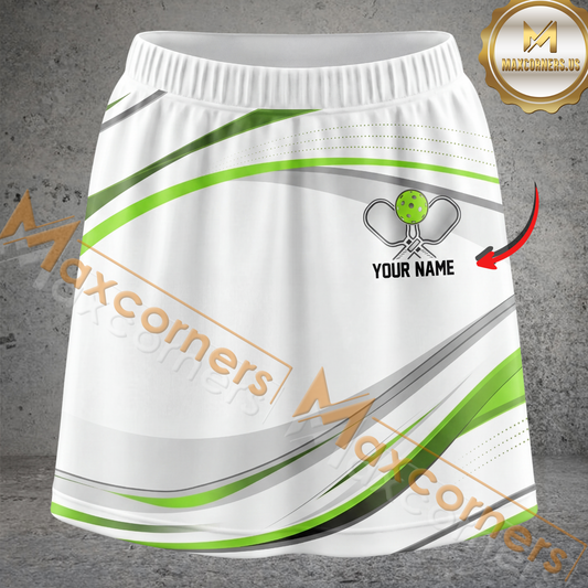 Maxcorners Pickleball Sport Stripe Multicolor Options Personalized 3D Skort