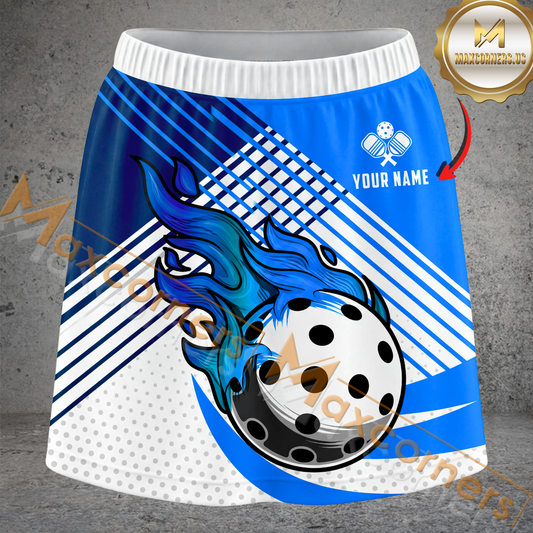 Maxcorners Pickleball Pink Fireball Multicolor Options Personalized 3D Skort
