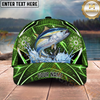 Maxcorners Green Neon Hex Pattern Personalized Name 3D Cap