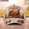 Maxcorners Ringneck Hunter Wild Pheasant Wheat Field Sunset Personalized Name Unisex 3D Cap