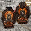 Maxcorners Hunting Halloween Pumpkin Camo Personalized Name Unisex 3D Hoodie