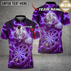 Maxcorners Dart Angry Tiger Claw Electric Lightning Effects Dark Teal Background Multi Options Personalized Name, Team Name Unisex 3D Shirt (4 Colors)