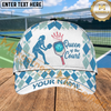 Maxcorners Pickleball Queen Of The Court Pink Argyle Personalized Name 3D Cap (4 Colors)
