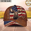 Maxcorners Hunting American Flag Rustic Personalized Name Unisex 3D Cap