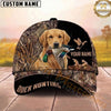 Maxcorners Hunting Dog Duck Hunting Mallard In Mouth Reeds Camo Personalized Name 3D Cap