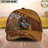 Maxcorners Hunting Dog Waterfowl Hunter Mallard In Mouth Brown Leather Dog Silhouettes Personalized Name 3D Cap
