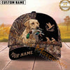 Maxcorners Hunting Dog Waterfowl Hunting Mallard In Mouth Flying Duck Badge Personalized Name 3D Cap