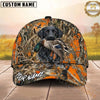 Maxcorners Hunting Dog Duck Hunting Blaze Orange Reeds Camo Mallard In Mouth Personalized Name 3D Cap