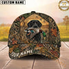 Maxcorners Hunting Dog Waterfowl Hunter Mallard In Mouth Fallen Leaves Camo Personalized Name 3D Cap