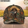 Maxcorners Hunting Dog Waterfowl Hunter Mallard In Mouth Fallen Leaves Camo Personalized Name 3D Cap