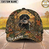Maxcorners Hunting Dog Waterfowl Hunter Mallard In Mouth Fallen Leaves Camo Personalized Name 3D Cap