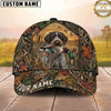 Maxcorners Hunting Dog Waterfowl Hunter Mallard In Mouth Fallen Leaves Camo Personalized Name 3D Cap
