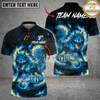 Maxcorners Bowling Fire Fox Nine Tailed Mythical Creature Burning Flame Multi Options Personalized Name, Team Name Unisex 3D Shirt (4 Colors)