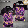 Maxcorners Bowling Fire Fox Nine Tailed Mythical Creature Burning Flame Multi Options Personalized Name, Team Name Unisex 3D Shirt (4 Colors)