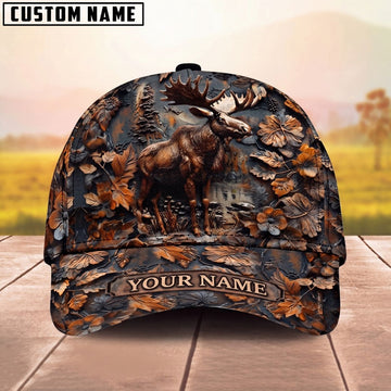 Maxcorners Hunting Autumn Forest Camo Personalized Name Unisex 3D Cap