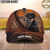 Maxcorners Hunting Dog Duck Hunt Mallard In Mouth Brown Leather Badge Personalized Name 3D Cap