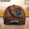 Maxcorners Hunting Dog Duck Hunt Mallard In Mouth Brown Leather Badge Personalized Name 3D Cap