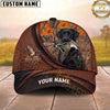 Maxcorners Hunting Dog Duck Hunt Mallard In Mouth Brown Leather Badge Personalized Name 3D Cap