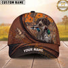 Maxcorners Hunting Dog Duck Hunt Mallard In Mouth Brown Leather Badge Personalized Name 3D Cap