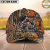 Maxcorners Hunting Dog Duck Hunter Mallard In Mouth Flying Ducks Blaze Orange Camo Personalized Name 3D Cap