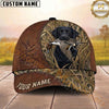 Maxcorners Hunting Dog Duck Hunting Club Mallard In Mouth Stitched Leather Reeds Personalized Name 3D Cap