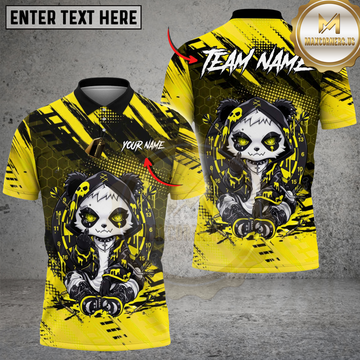 Maxcorners Edgy Neon Panda Dart Player Grunge Street Art Dartboard Multi Options Personalized Name, Team Name Unisex 3D Shirt (4 Colors)