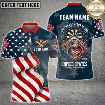 Maxcorners American Eagle Shirt Flag Style Freedom Legacy Multi Options Personalized Name, Team Name Unisex 3D Shirt