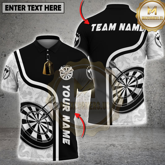 Maxcorners Darts Shirt Red Classic Dartboard Strike Multi Options Personalized Name, Team Name Unisex 3D Shirt (4 Colors)