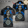Maxcorners Dart Team Shirt Sugar Skull Rose Gothic Graphic Multi Options Personalized Name, Team Name Unisex 3D Shirt (4 Colors)