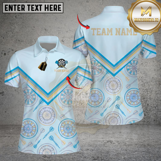 Maxcorners Dartboard Pastel Chevron Pattern Multi Options Personalized Name, Team Name Unisex 3D Shirt (4 Colors)