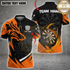 Maxcorners Dart Team Shirt Wolf Gold Black Dartboard Graphic Multi Options Personalized Name, Team Name Unisex 3D Shirt (4 Colors)