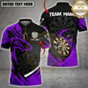 Maxcorners Dart Team Shirt Wolf Gold Black Dartboard Graphic Multi Options Personalized Name, Team Name Unisex 3D Shirt (4 Colors)