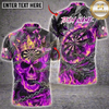 Maxcorners Flaming Skull Dartboard Crown and Chains Multi Options Personalized Name, Team Name Unisex 3D Shirt (6 Colors)