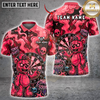 Maxcorners Zombie Bear Dartboard Toxic Darts Slime Multi Options Personalized Name, Team Name Unisex 3D Shirt (6 Colors)