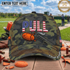Maxcorners PULL American Flag Camo Smoking Shotgun Clay Break Trap Shooting Multicolor Options Personalized Name 3D Cap