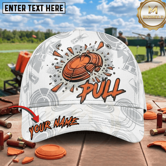 (8 Colors) Maxcorners Shattered Clay Pull Target Explosion Pattern Trap Shooting Multicolor Options Personalized Name 3D Cap