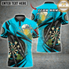 Maxcorners Beer Darts Dartboard Hops and Bar Style Multi Options Personalized Name, Team Name Unisex 3D Shirt (6 Colors)