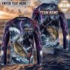 (13 Breeds) Maxcorners Fishing Purple Black Thunder Lightning Grim Reaper Bass Design Custom Name & Team Name 3D Shirts