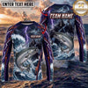 (13 Breeds) Maxcorners Fishing Purple Black Thunder Lightning Grim Reaper Bass Design Custom Name & Team Name 3D Shirts