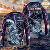 (13 Breeds) Maxcorners Fishing Purple Black Thunder Lightning Grim Reaper Bass Design Custom Name & Team Name 3D Shirts