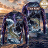 (13 Breeds) Maxcorners Fishing Purple Black Thunder Lightning Grim Reaper Bass Design Custom Name & Team Name 3D Shirts