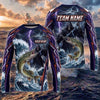 (13 Breeds) Maxcorners Fishing Purple Black Thunder Lightning Grim Reaper Bass Design Custom Name & Team Name 3D Shirts