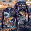 (13 Breeds) Maxcorners Fishing Purple Black Thunder Lightning Grim Reaper Bass Design Custom Name & Team Name 3D Shirts