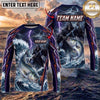 (13 Breeds) Maxcorners Fishing Purple Black Thunder Lightning Grim Reaper Bass Design Custom Name & Team Name 3D Shirts