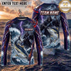 (13 Breeds) Maxcorners Fishing Purple Black Thunder Lightning Grim Reaper Bass Design Custom Name & Team Name 3D Shirts