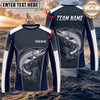 (13 Breeds) Maxcorners Fishing Navy Gray White Fish Scale Bass Design Custom Name & Team Name 3D Shirts