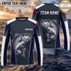 (13 Breeds) Maxcorners Fishing Navy Gray White Fish Scale Bass Design Custom Name & Team Name 3D Shirts