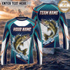(13 Breeds) Maxcorners Fishing Teal White Water Splash Largemouth Bass Scale Design Custom Name & Team Name 3D Shirts