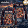 (13 Breeds) Maxcorners Fishing Black Red Camo Monster Fang Bass Fire Wave Design Custom Name & Team Name 3D Shirts