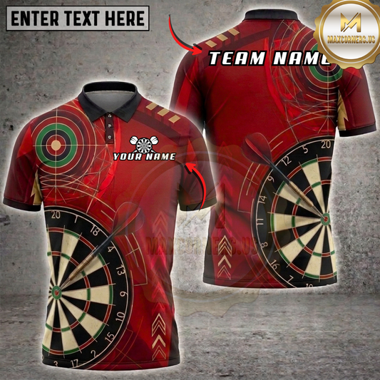 Maxcorners Darts Dartboard Red Bullseye Target Jersey Multi Options Personalized Name, Team Name Unisex 3D Shirt (6 Colors)
